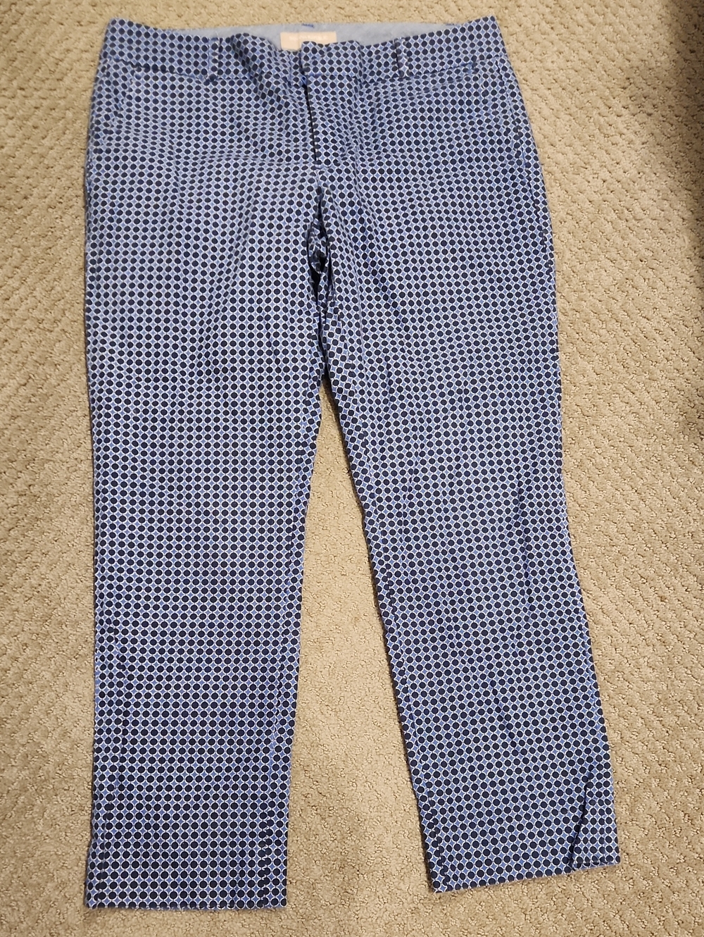 NEW* Banana Republic Blue Geometric Print Ankle Pants Sz 6